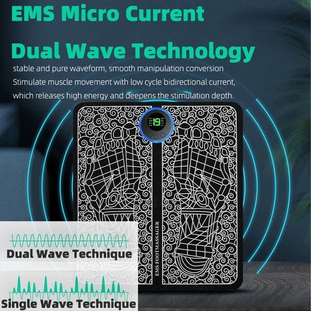 Foot Massager EMS Rechargeable Massage Mat Foot Relaxation Pads