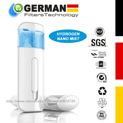 Portable Hydrogen Water Nano Mist Generator Facial Steamer Face Moistu
