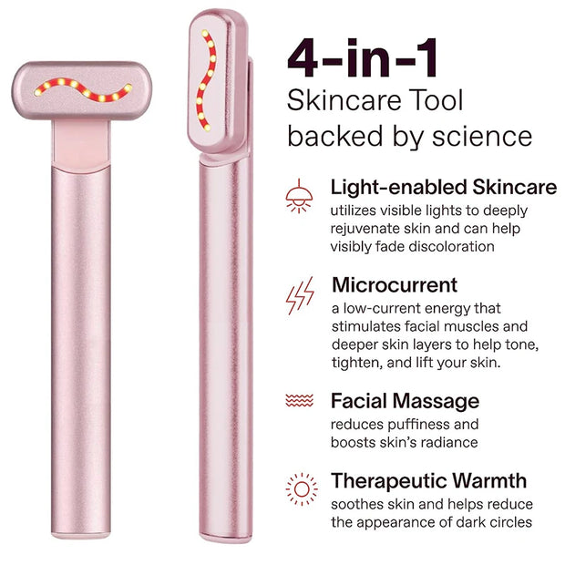 EMS Microcurrent Face Lifting Device Red Light Facial Wand Eye Neck Ma