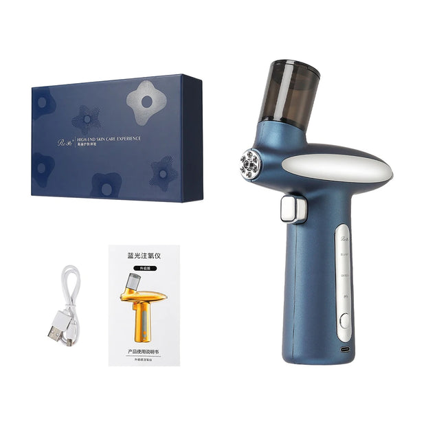 LED Red Blue Light Oxygen Injection 180Kpa Nano Mist Sprayer Deep Hydr