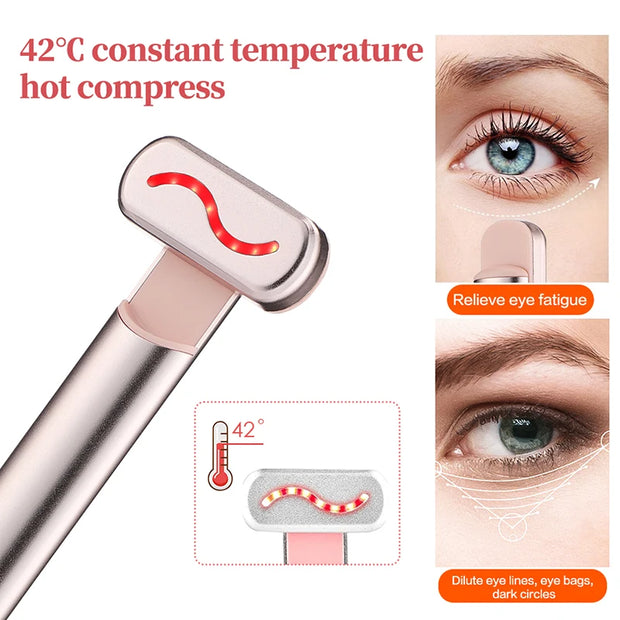 EMS Microcurrent Face Lifting Device Red Light Facial Wand Eye Neck Ma