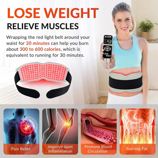 LED Red Light Therapy Belt Pad Pain Relief