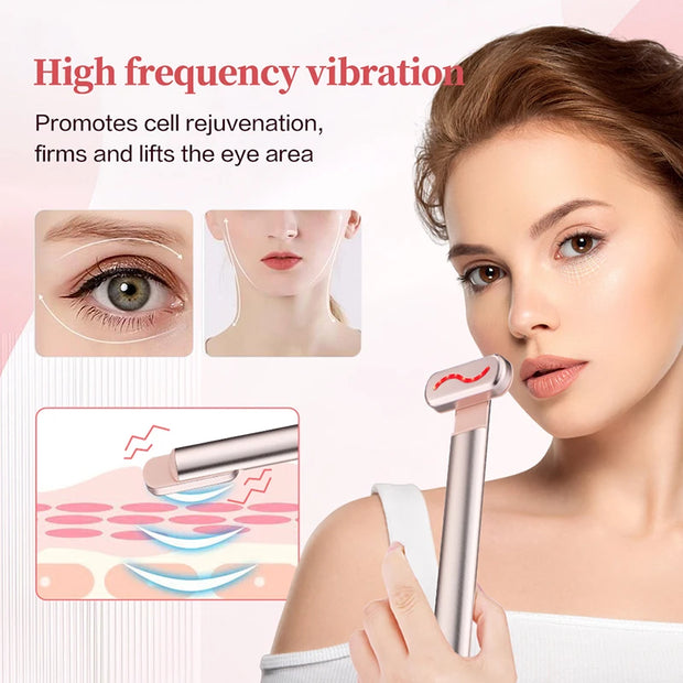 EMS Microcurrent Face Lifting Device Red Light Facial Wand Eye Neck Ma