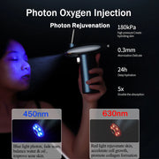 LED Red Blue Light Oxygen Injection 180Kpa Nano Mist Sprayer Deep Hydr