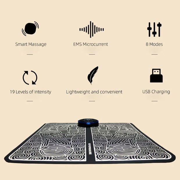 Foot Massager EMS Rechargeable Massage Mat Foot Relaxation Pads